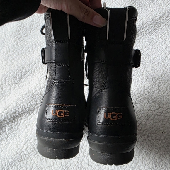 UGG Kesey sherpa lined leather waterproof combat boots - Picture 6 of 7